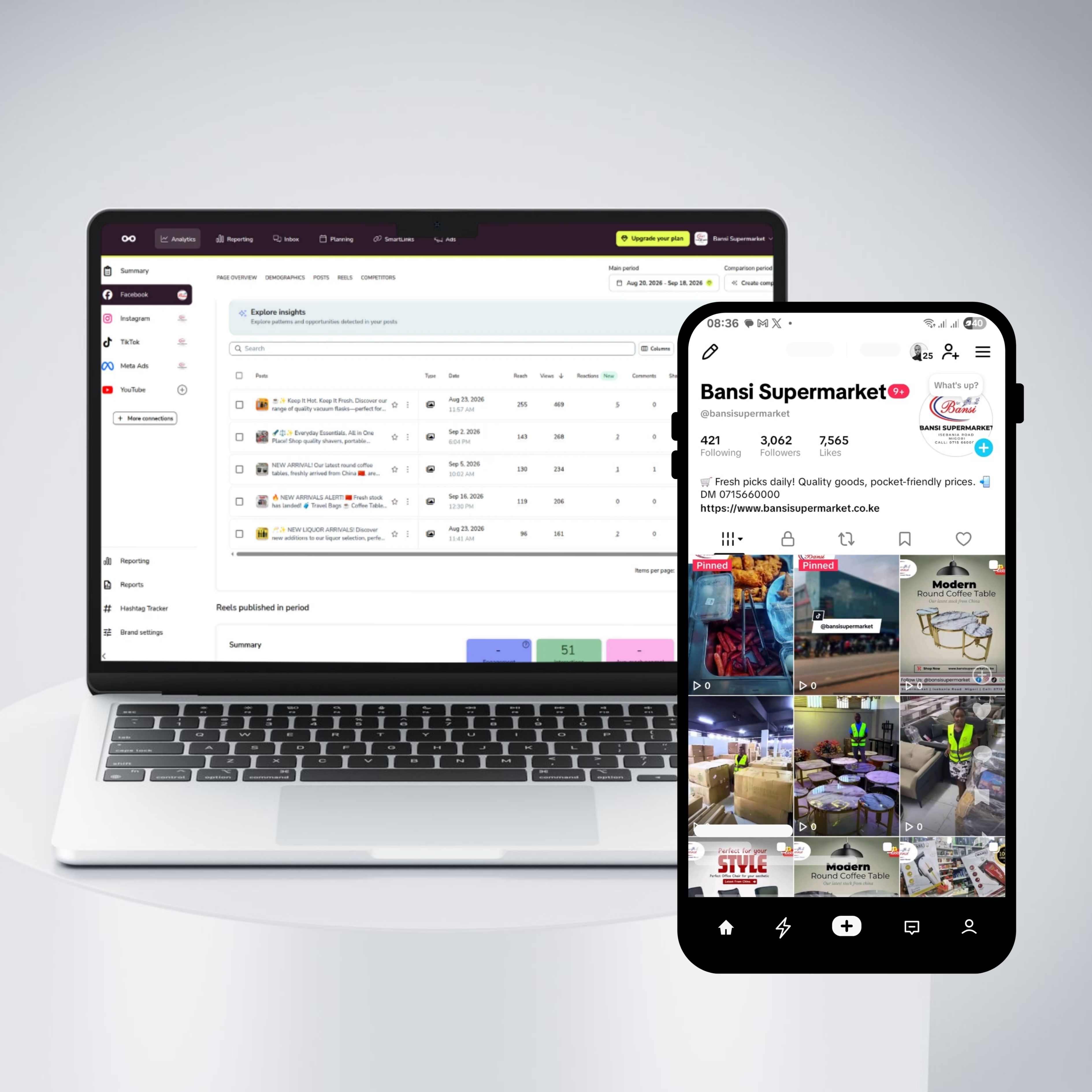 Social media analytics and digital marketing campaign dashboard